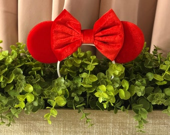 Red Velvet Mouse Ears Headband | All Red Mouse Ears