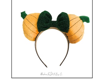 Halloween Plush Orange Pumpkin  Mouse Ears Headbands