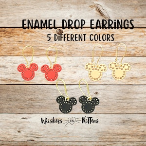 Colorful Enamel Mouse Shape Drop Fishhook Earrings