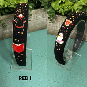 Wizard School Embellished Headband – Handmade Magical Hair Accessory – Crystal Rhinestones & Enamel Charms –  Fan Gift