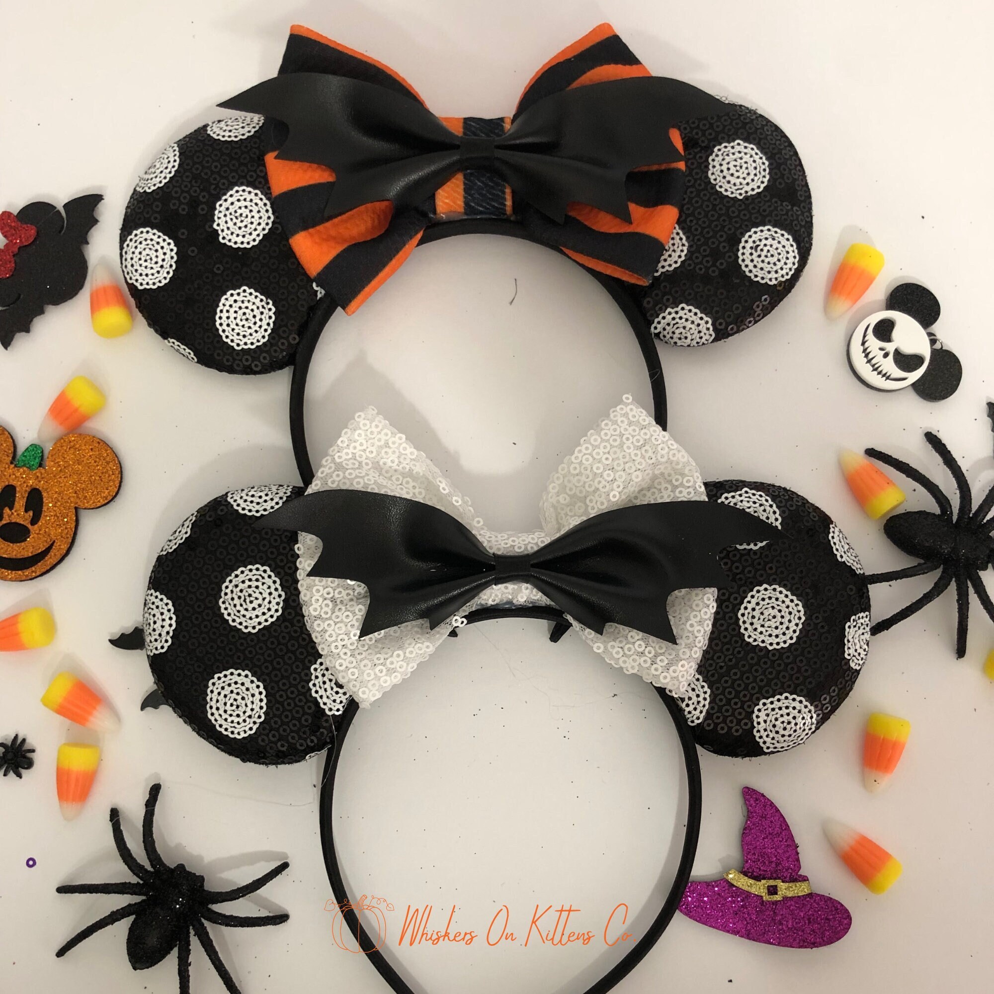 Minnie Mouse Ears Headband: Halloween Spiders and Bats Loungefly Disney Halloween Minnie Mouse Spider-Web Bat Ears  main image 4
