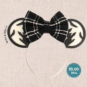 Halloween Haunted Castle & Bats Mouse Ears Headbands | Orange, Black, Purple, Lime | 7 Styles Available