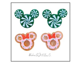 Christmas Holiday Candy Mouse Head Earrings | 7 Different Styles