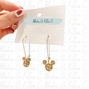 Gold Mouse Head Dangle Earrings