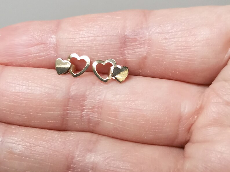 9ct GOLD OPEN DOUBLE HEART EARRINGS 7446 New Jewellery 9ct GOLD OPEN DOUBLE HEART EARRINGS 7446 New Jewellery