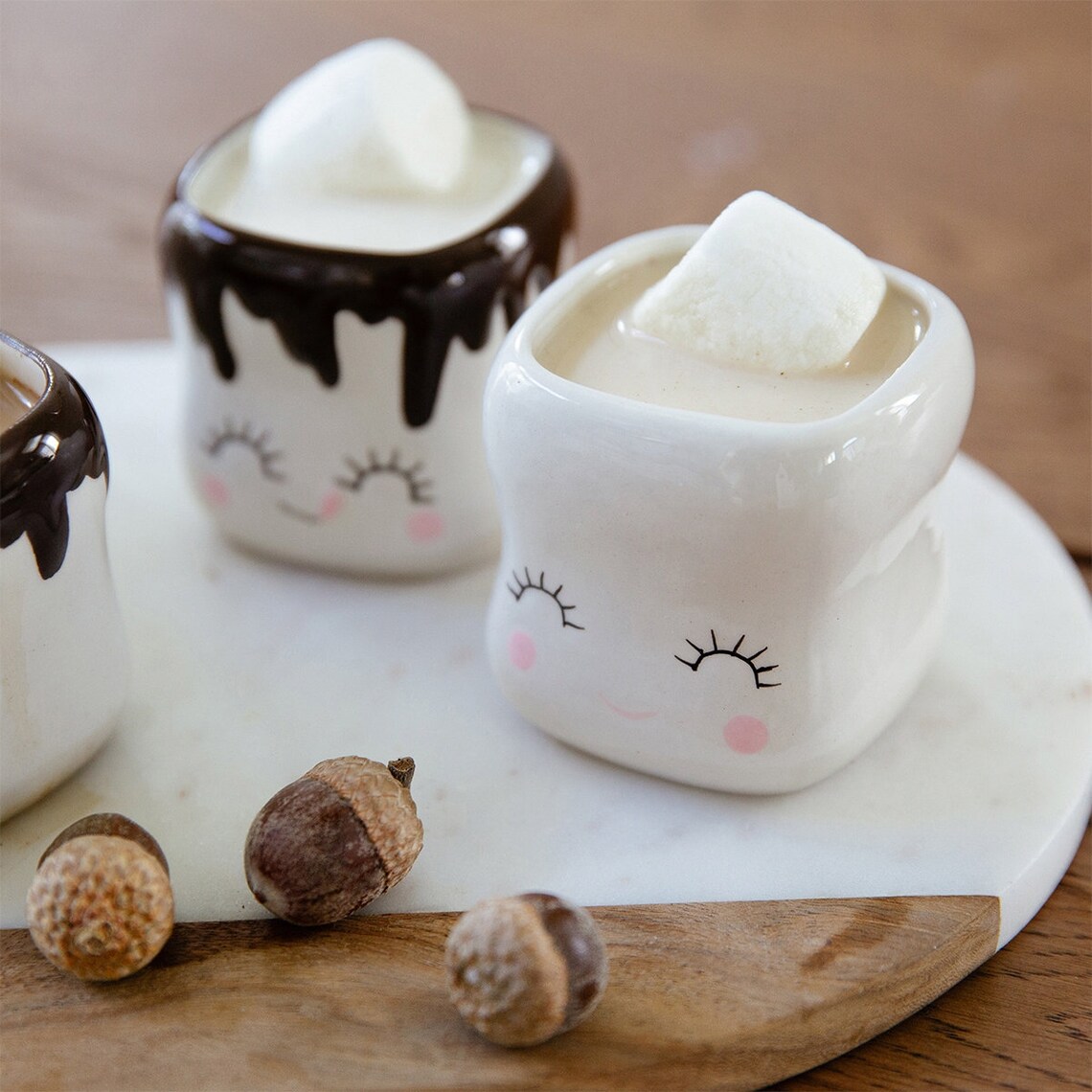 hot chocolate mug and marshmallows