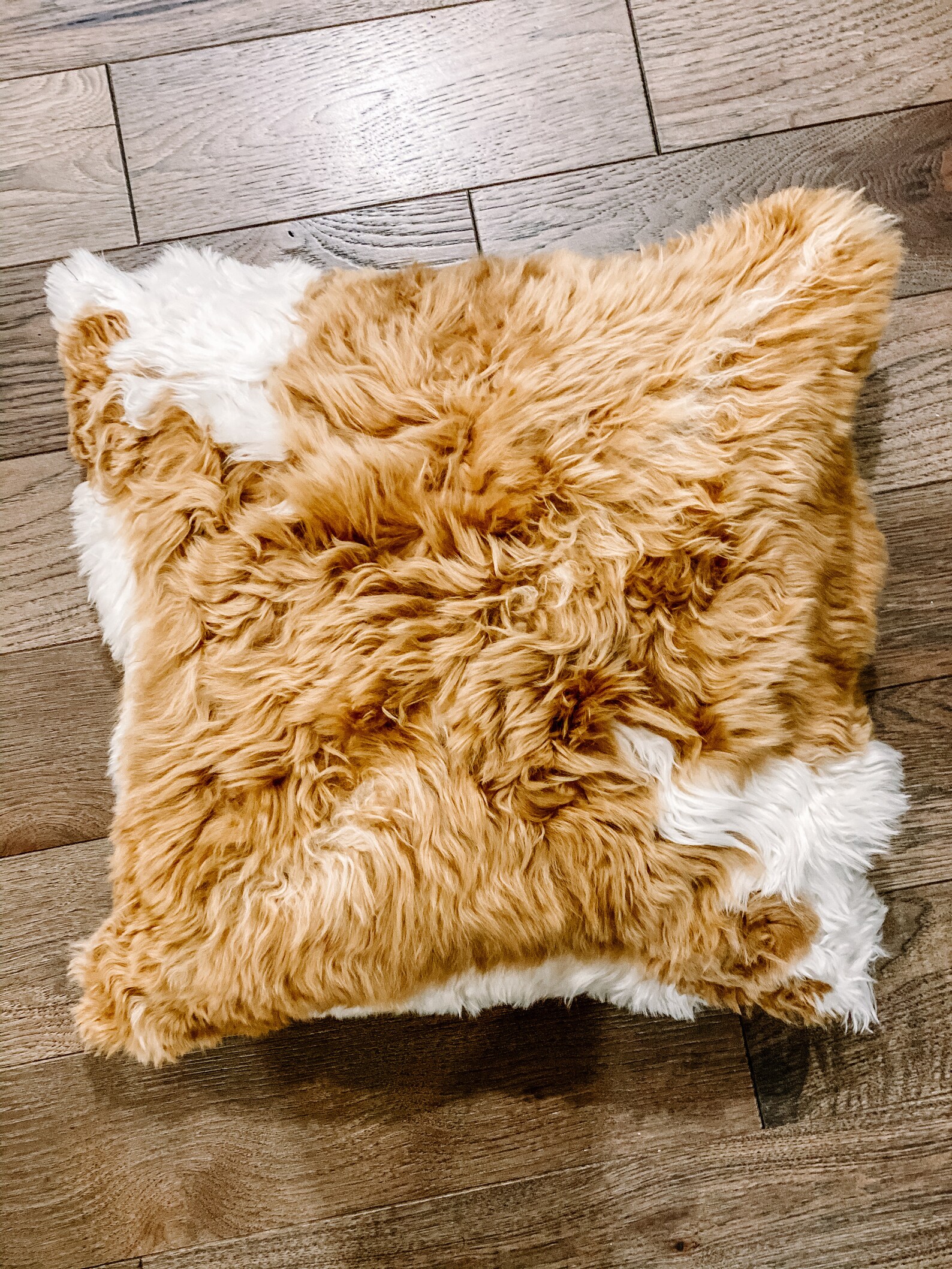 REAL SURI Alpaca Fur Throw Pillow Cover Ultra Soft, Natural, Organic