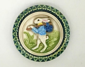 with Flowers-Button or Cabochon-HPAS-1077 P1 Art Stone Hand Painted Bird