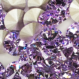 5 pcs., Swarovski, Violet, Article 1122, SS 47, Rivoli, - Corbeille n° 1391