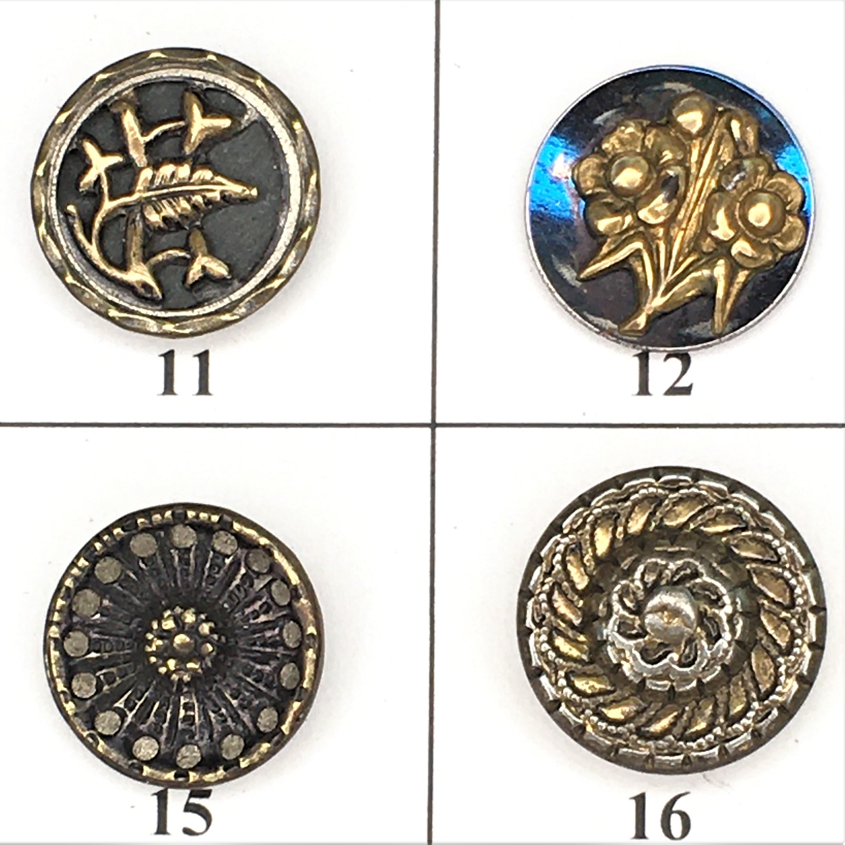 Antique Metal Buttons - 16 Buttons - Board 3 - Etsy