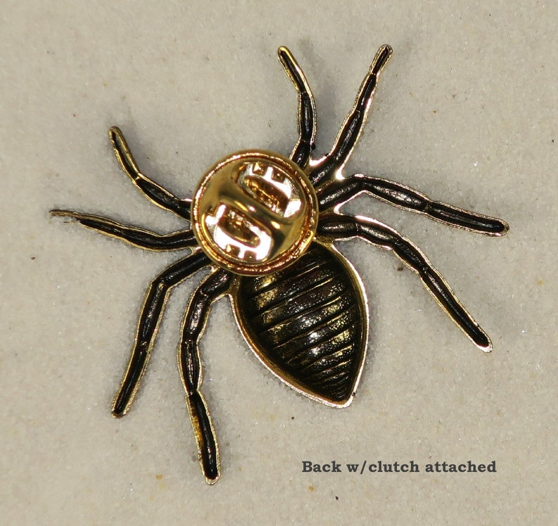 Giant Black Spider Tack Pin