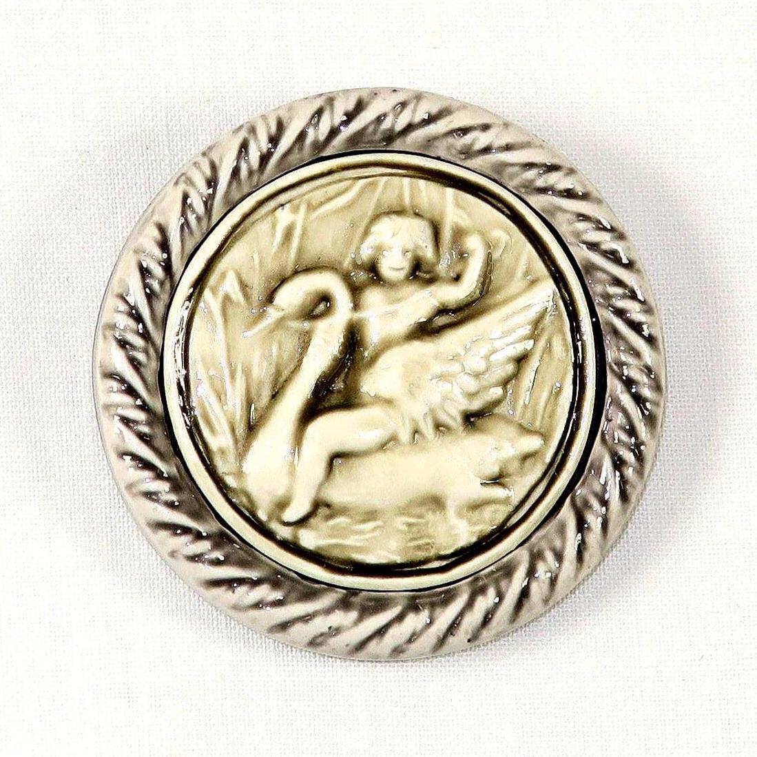 Bouton Ancien - Laiton Et Celluloïd/Ivoroïd - 32mm - Vers 1900 - Collection