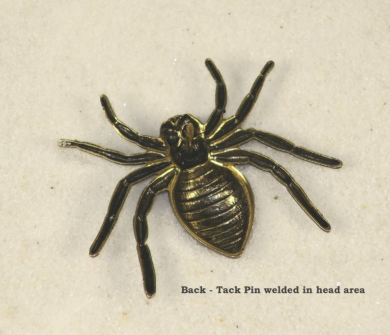 Giant Black Spider Tack Pin