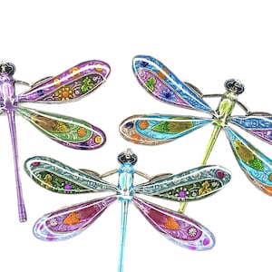Large Metal Dragonfly Embellishment- Hand painted with Resin finish- Antique Nickel SD-943
