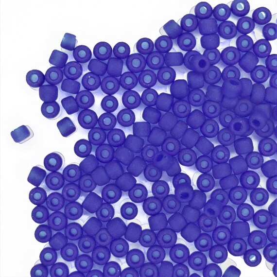 Matsuno size 11/0 matte cobalt blue glass Japanese seed | Etsy