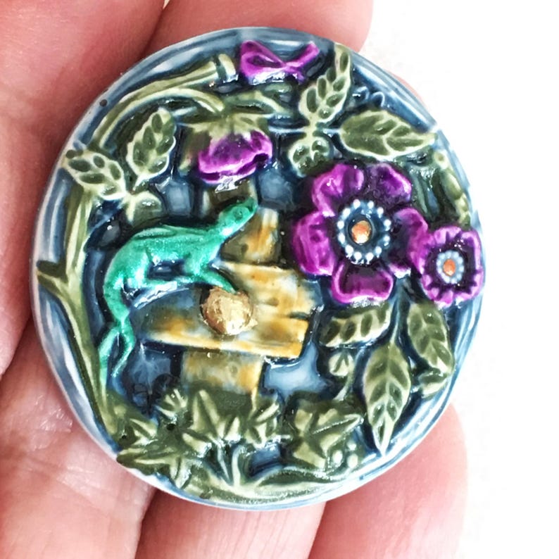Lizard Real Button Lizard on the Fence-button or Cabochon-as 1067 HP - Etsy