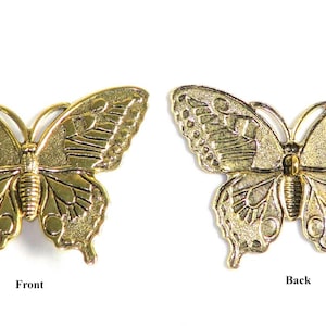 Large Metal Butterfly Button or Cabochon - BE- 1517