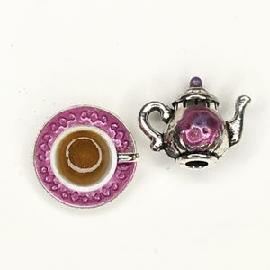 2 Piece, Tea Set, Charms or Dollhouse Miniatures