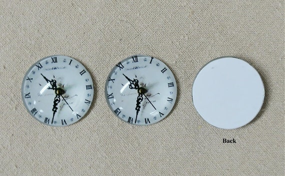 1 inch Crystal Dome Button Clock Face #13  FREE US SHIPPING 