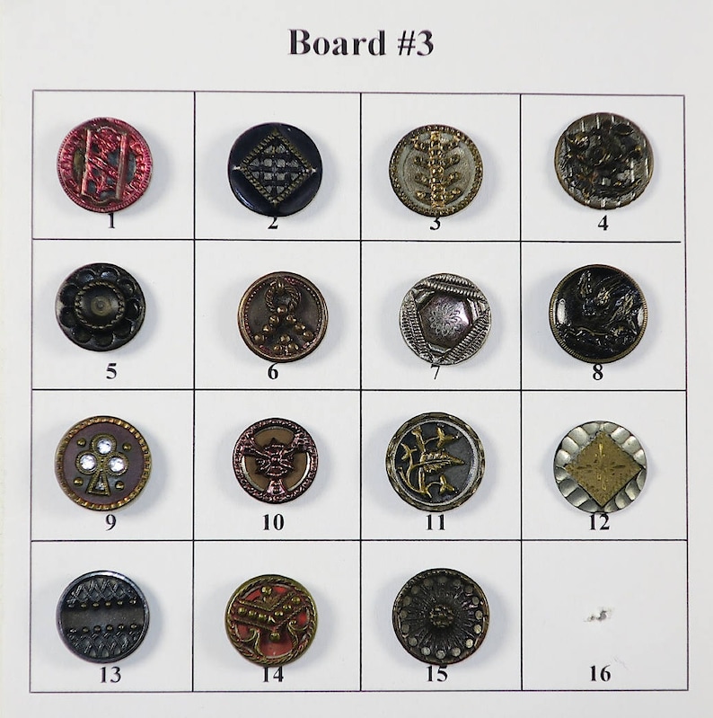 Antique Metal Buttons 1/2 to 9/16 in Size Etsy