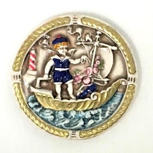 Sailor Boy on the Sea-Button or Cabochon-HPAS-108 or HPAS 99