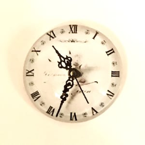 10 pcs. Round Clock Face, Glass Cabochon - Bin# 2