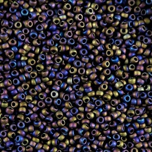 Size 11, matte brown iris, glass seed beads-Bin# 69