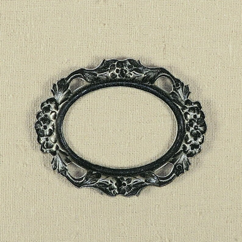 Miniature Ornate Oval Filigree Frame Antique Pewter 2 for Etsy