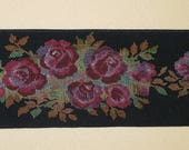 Red Roses Black Background-Jacquard Trim-3 5 8 quot wide-Trim 14