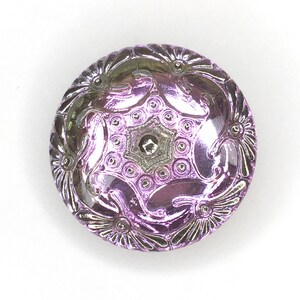 Large, Lavender Foil, Czech Glass Button - 1+5/8"  or 40 mm-  GL-467