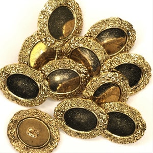 5 pcs. of 15mm X 17mm Metal Bezel Pan Button-Fits 8mm X 10mm stone-OB Box
