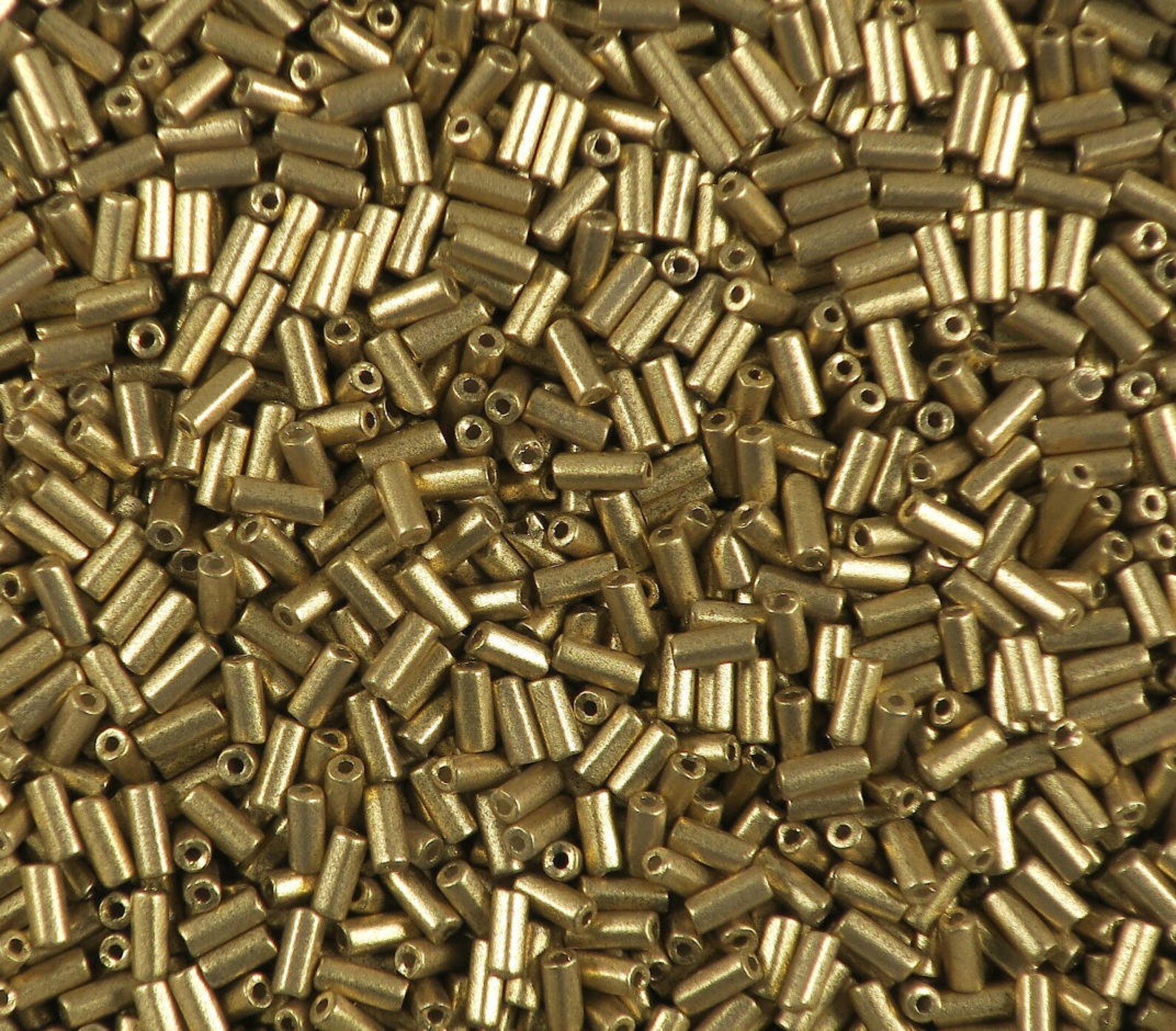 Size 2 bugle bead matte pearlized gold 5 mm bugle 8 Etsy