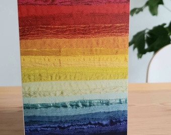 Rainbow Card - Eco blank greeting card. Textile ombre. NHS. Thank you. LGBTQ+