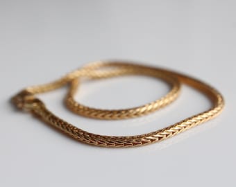 1.6 mm fox tail bracelet made of 750 gold with lobster clasp, solid 18k yellow gold bracelet, handmade by a goldsmith
