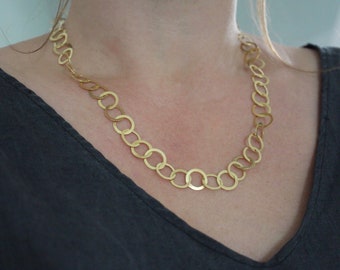 Chain made of solid gold, handmade, 24k 22k 18k, forged gold chain, versatile chain, chain fine gold 999