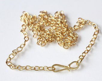 Anchor chain made of 750 gold, 18k solid gold chain, gold chain with handmade clasp, chain for pendant, bracelet, adjustable length