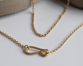 1.5 mm solid 750 gold anchor chain, available in lengths up to 50 cm, sturdy 18k gold chain for pendants, optionally with lobster clasp or hook closure
