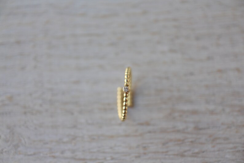 toe ring gold handmade goldsmith diamond toe ring 18k gold ball ring with brill for foot Toe ring of 750 gold with diamond