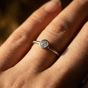Platinum ring 950 with natural diamond quarter carat in River and Excellent with certificate, engagement ring made of platinum goldsmith work image 4