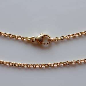 1.8 mm solid 750 gold anchor chain, available in lengths up to 50 cm, sturdy 18k gold chain for pendants with various clasps from a goldsmith Karabiner Verschluss