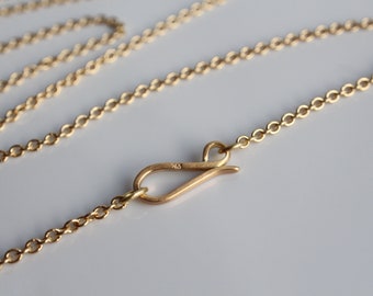 Anchor chain made of solid 750 gold, 1.9 mm thick, selectable from 40 cm to 50 cm, stable 18k gold chain for pendants, clasp handmade by goldsmith