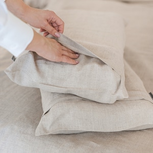 Hemp pillowcase with envelope closure, Hemp Cover, Hemp bedding, OEKO-TEX textile, Natural color hemp