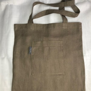 Hemp Tote Bag with pocket, Coriander color, Hemp Shopping Bag, Reusable bag,