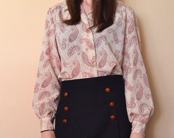 80s Country Sophisticates by Pendleton Paisley Blouse