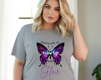 Flare Up With Flair, Fibromyalgia Awareness, Chronic Pain Tee, Funny Fibro Warrior Shirt, Chronic Illness T-shirt, Flare Up Fashion