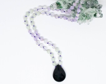 Mala Necklace - 108 Mala Beads, Yoga Beads, Yoga Mala, Gemstone Mala, Knotted Mala, Long Necklace, Mala