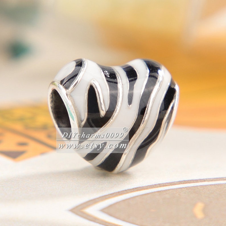 2019 Summer Release Sterling Silver Wild Stripes Charm With Enamel Charm Beaded Fits All DIY European Bracelets Necklaces