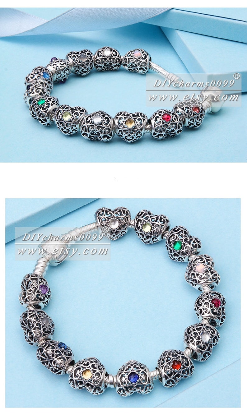 2015 Autumn Release 925 Sterling Silver May Signature Birthstone Heart with Royal Green Crystal Charm Bead Fit All European Style Bracelets