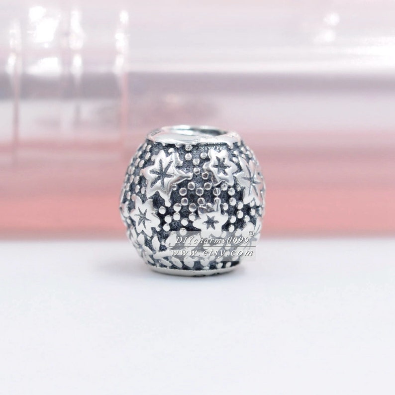 100/% Sterling Silver Disn ey Parks Epcot Floral Charm Fits European Style Bracelets Necklaces