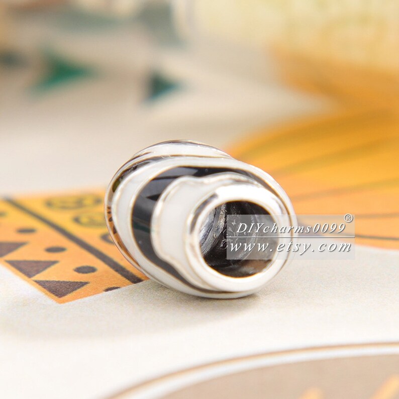 2019 Summer Release Sterling Silver Wild Stripes Charm With Enamel Charm Beaded Fits All DIY European Bracelets Necklaces